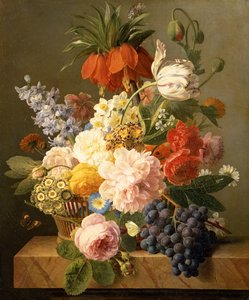 Stilleven met bloemen en fruit, 1827